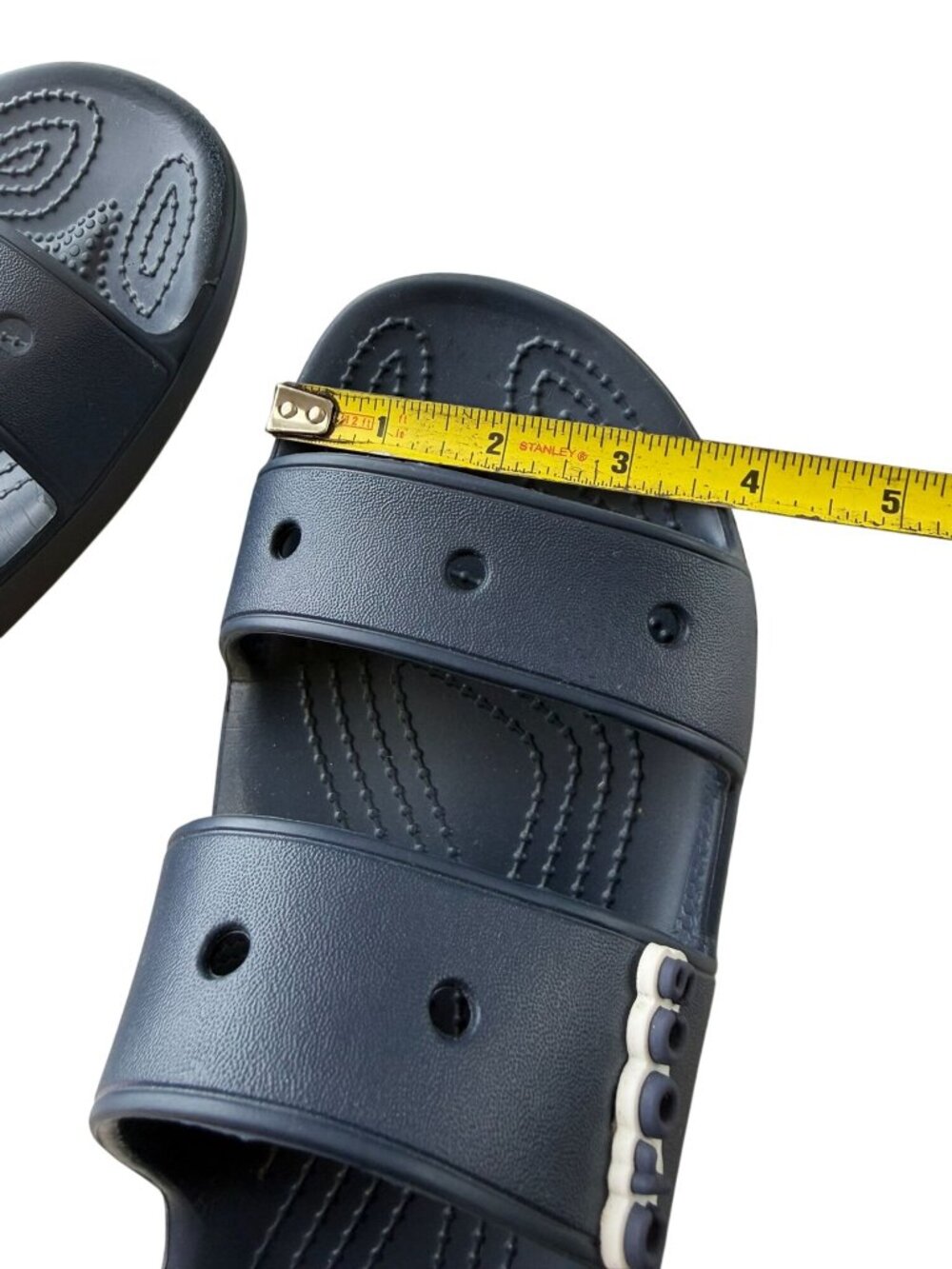 Crocs Navy Blue Womens Slide Sandals M6 W8 Unisex - Picture 6 of 7